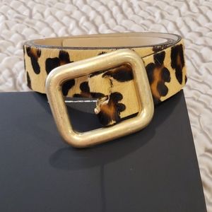 NWT leopard calf skin belt. Only small left.